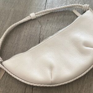 Madewell White Leather Shoulder Bag  bolo shoulder bag   6.5 by 13.75
